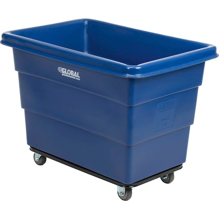 Global Industrial 8 Bushel HDPE Plastic Box Truck with Steel Base, Blue, 33-3/10L x 24-3/5W x 27-2/5H 800312